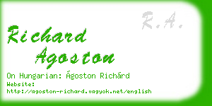 richard agoston business card