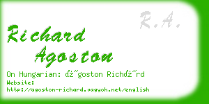 richard agoston business card